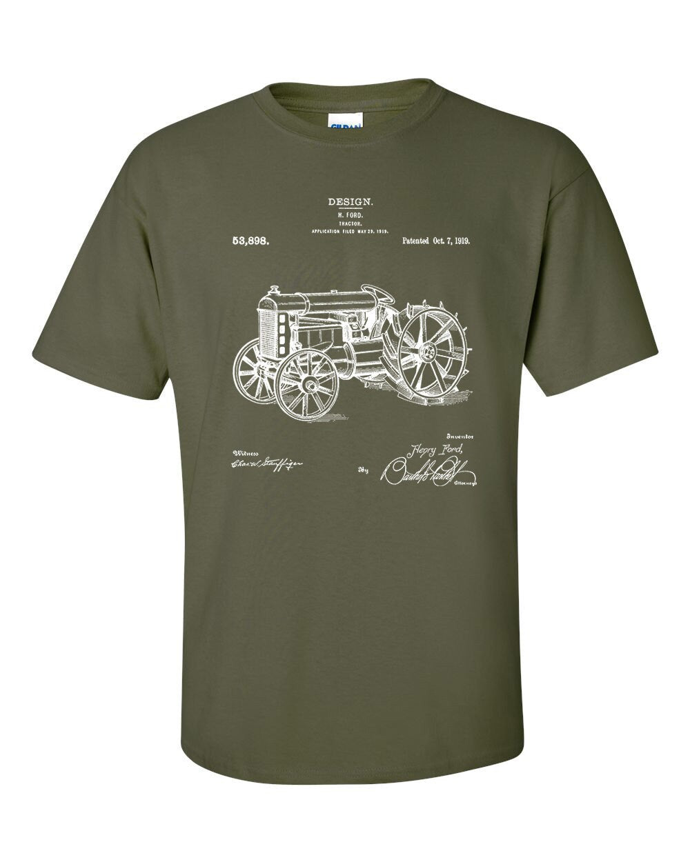 H Ford Tractor Patent Blueprint Farmer T-Shirt