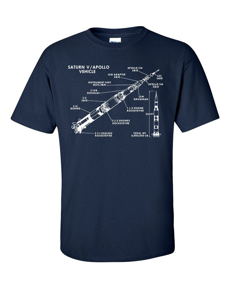 Not Just Nerds Saturn V Rocket Stages Apollo T-Shirt