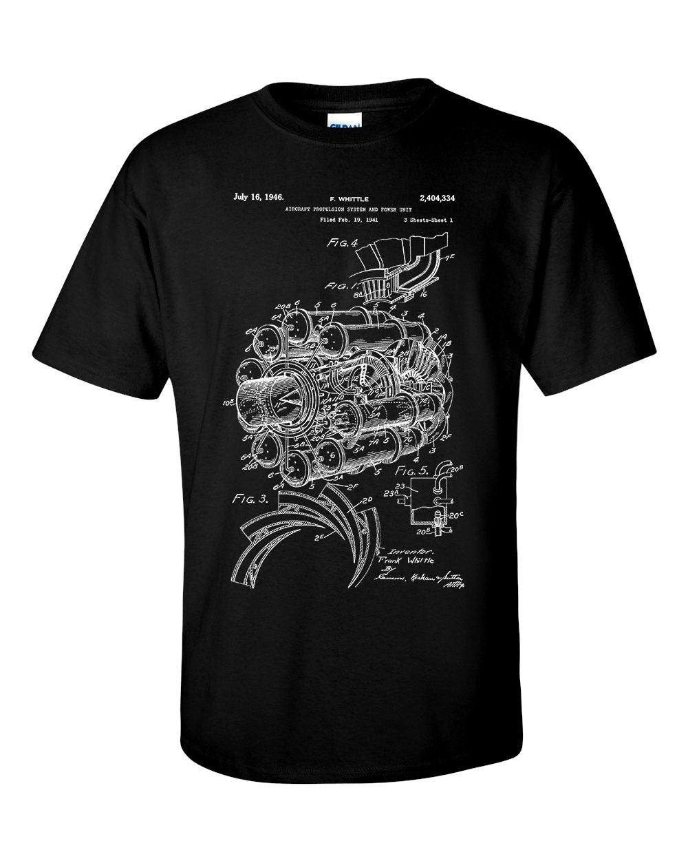 Jet Engine Aircraft Propulsion Patent Mens T-Shirt