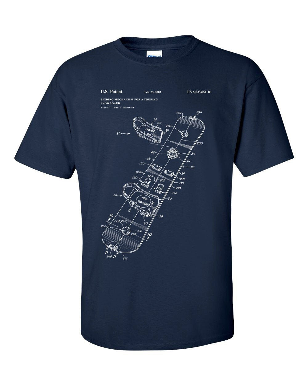 Snowboard Binding Patent T-Shirt