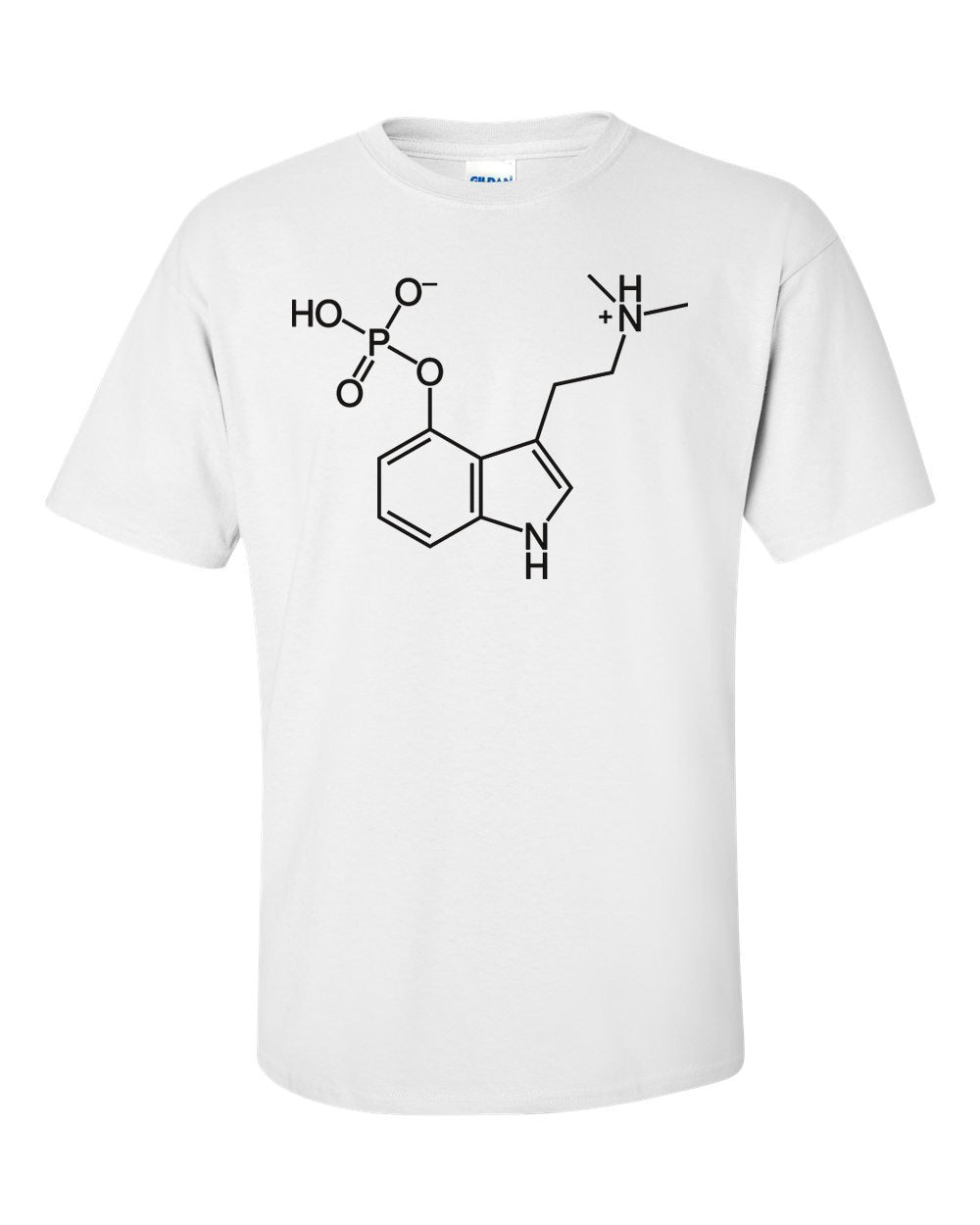 Psilocybin Molecule Magic Mushrooms 2d Skeletal Formula T-Shirt