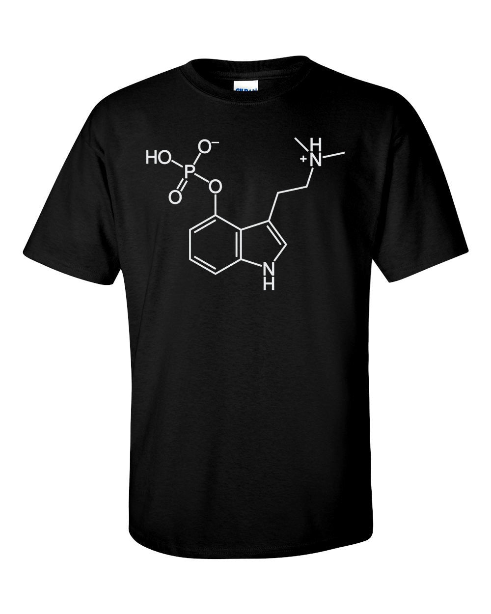 Psilocybin Molecule Magic Mushrooms 2d Skeletal Formula T-Shirt