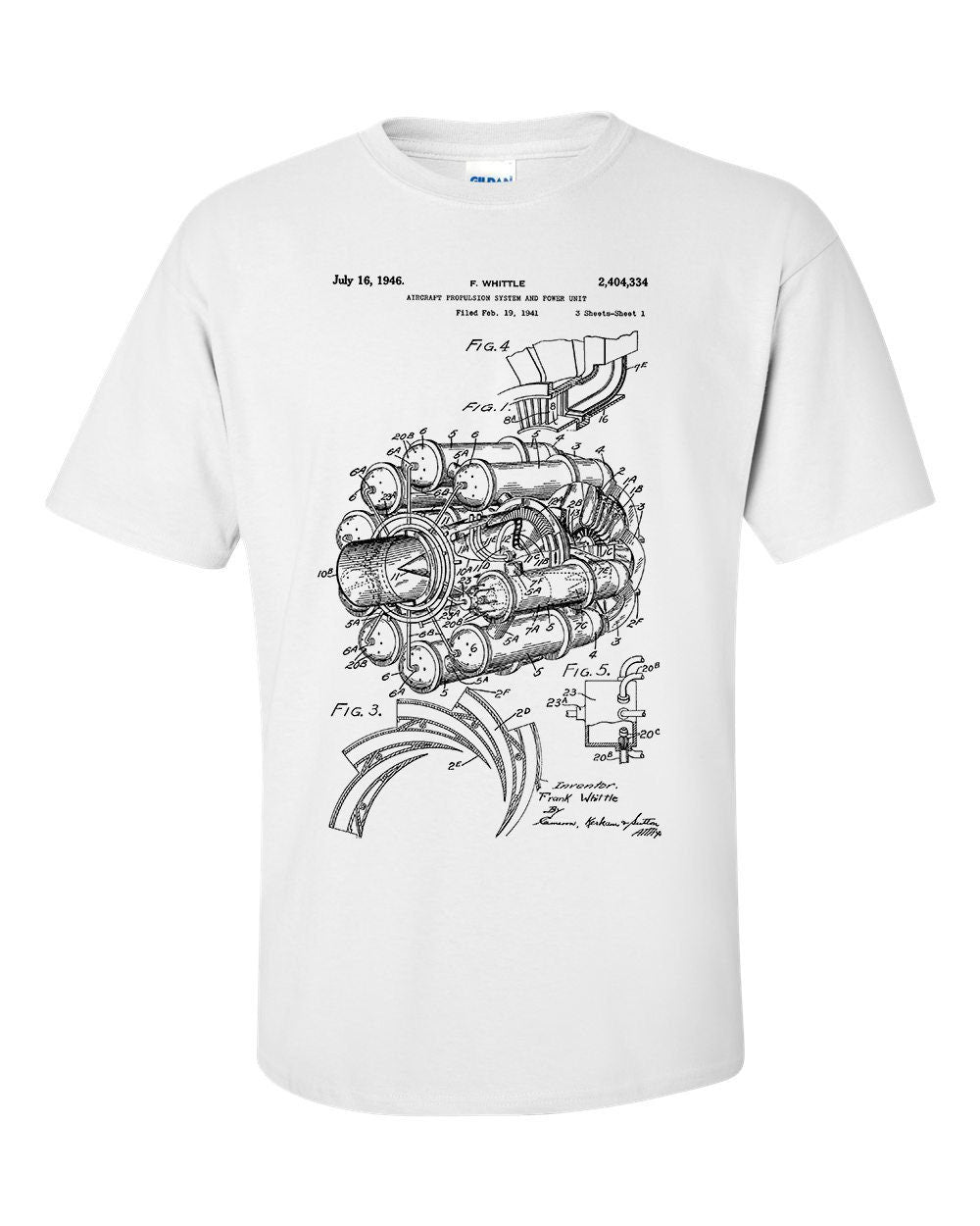 Jet Engine Aircraft Propulsion Patent Mens T-Shirt