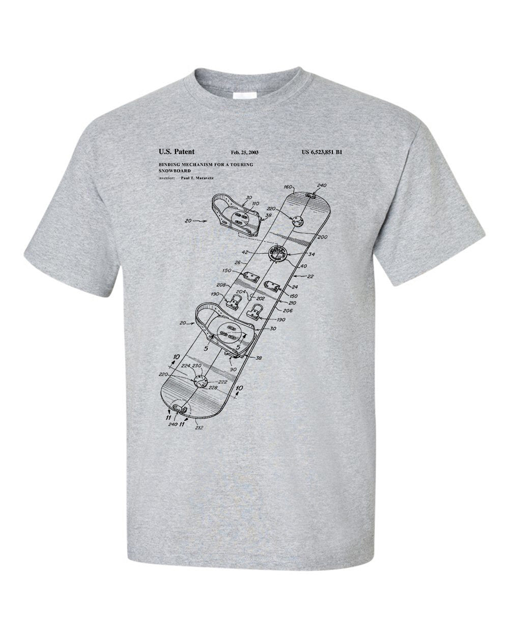 Snowboard Binding Patent T-Shirt