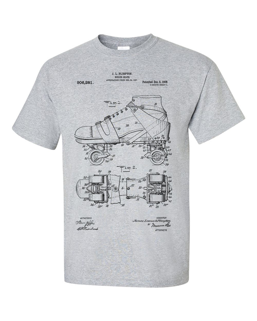 Roller Skate 1908 Patent 1908 T-Shirt
