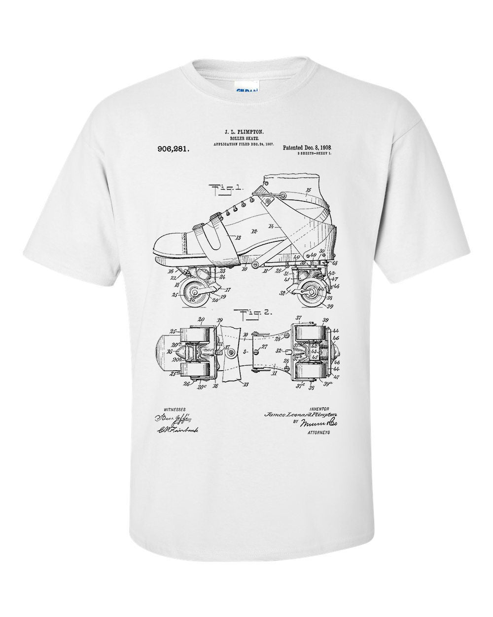 Roller Skate 1908 Patent 1908 T-Shirt