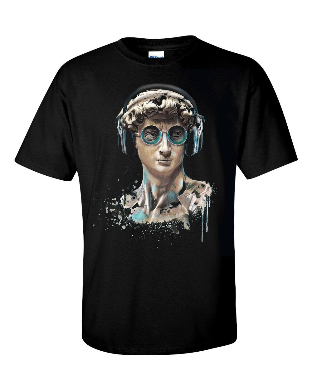 Michelangelo David Pop Art Headphones Fine Art T-Shirt