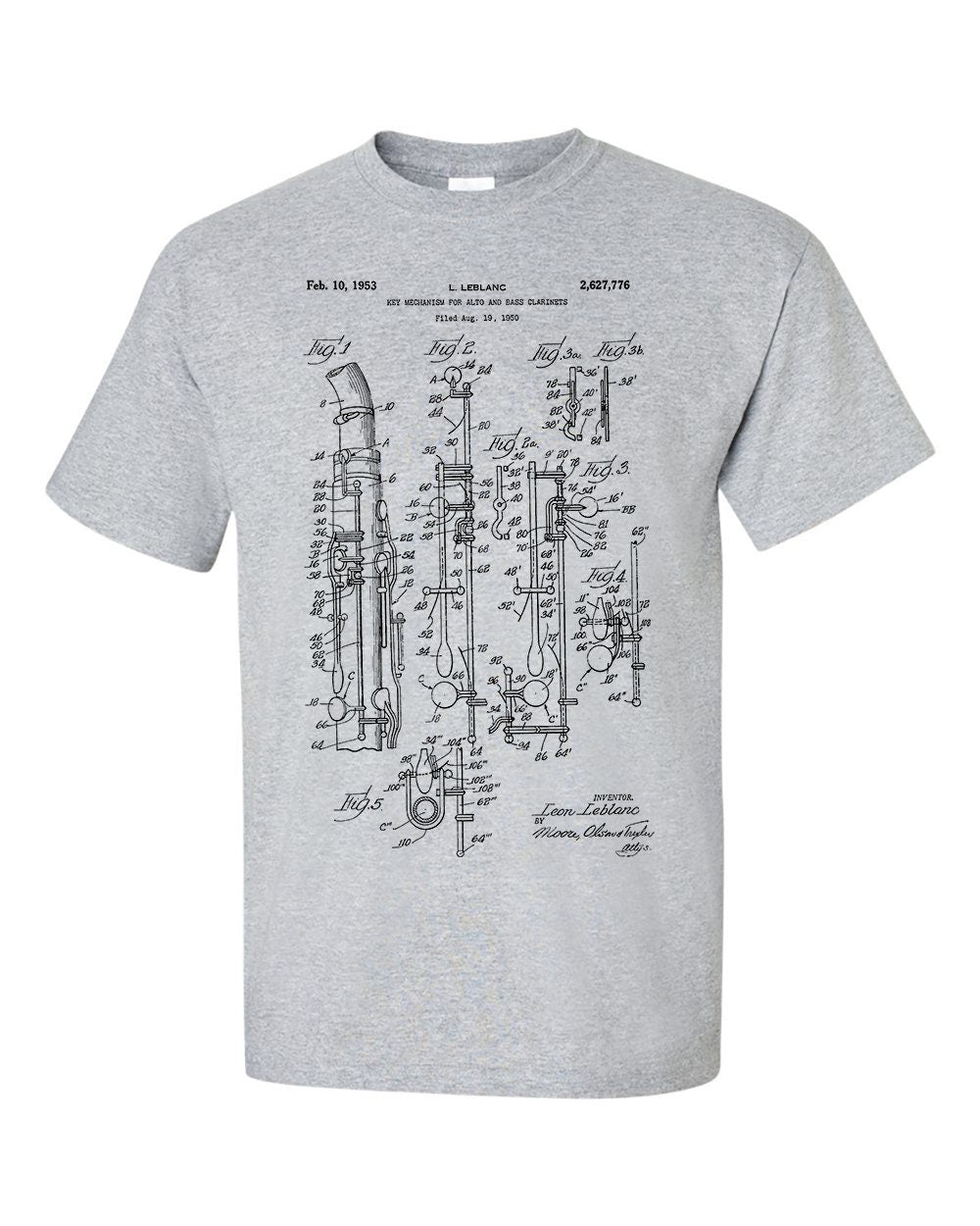 Clarinet Patent Blueprint T-Shirt