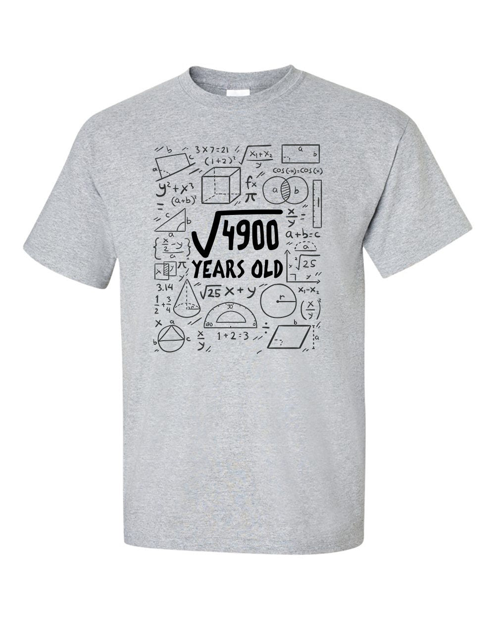 Square Root of 4900 70 Year Old 70th Seventy Birthday Gifts  Math T-Shirt