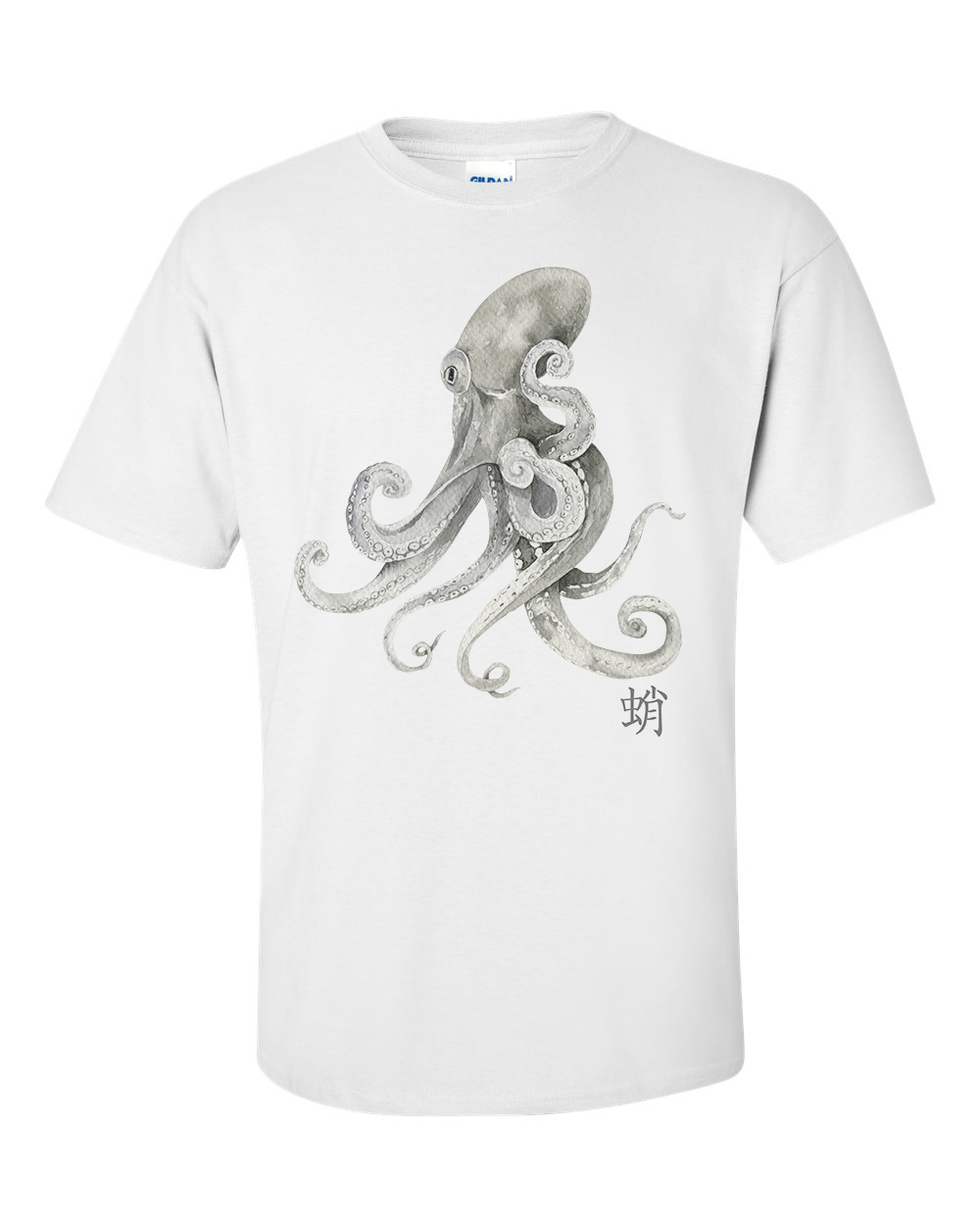 Octopus Japanese Calligraphy Kanji T Shirt