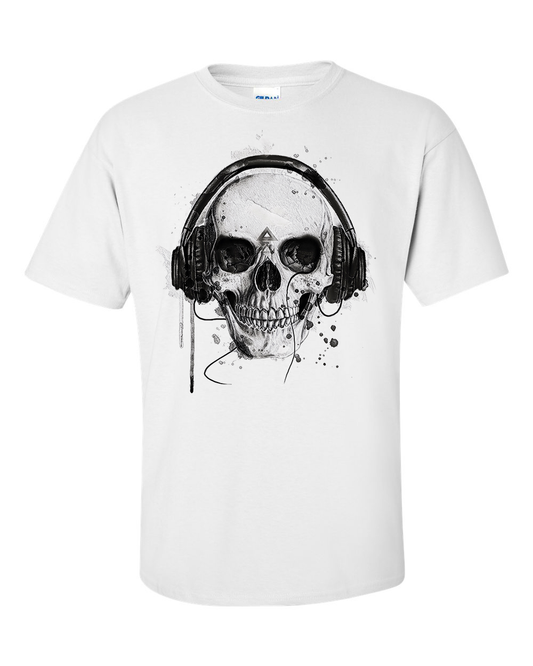 Skull With Headphones Music Headphone T-Shirt