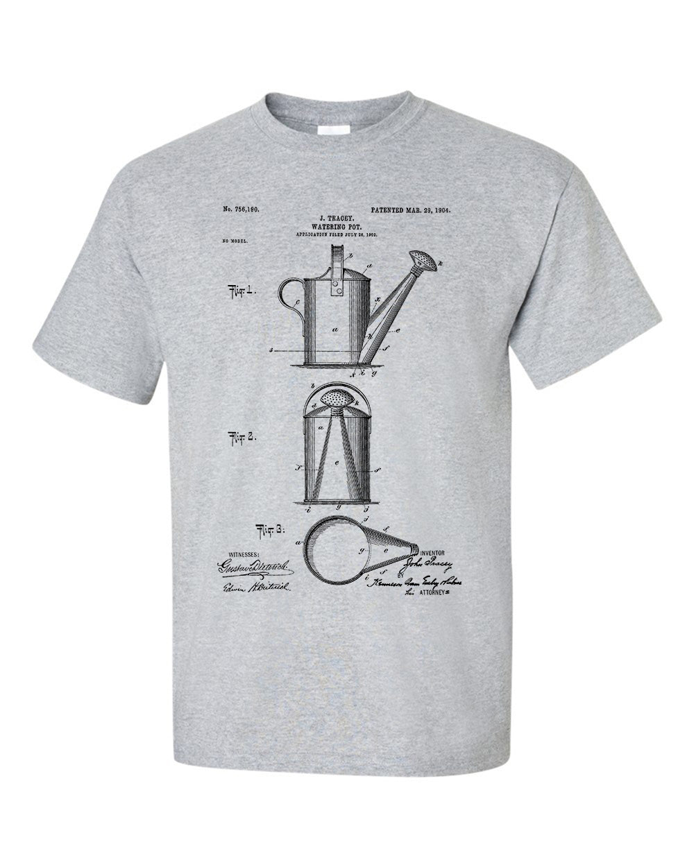 Watering Can Patent Gardening T-Shirt