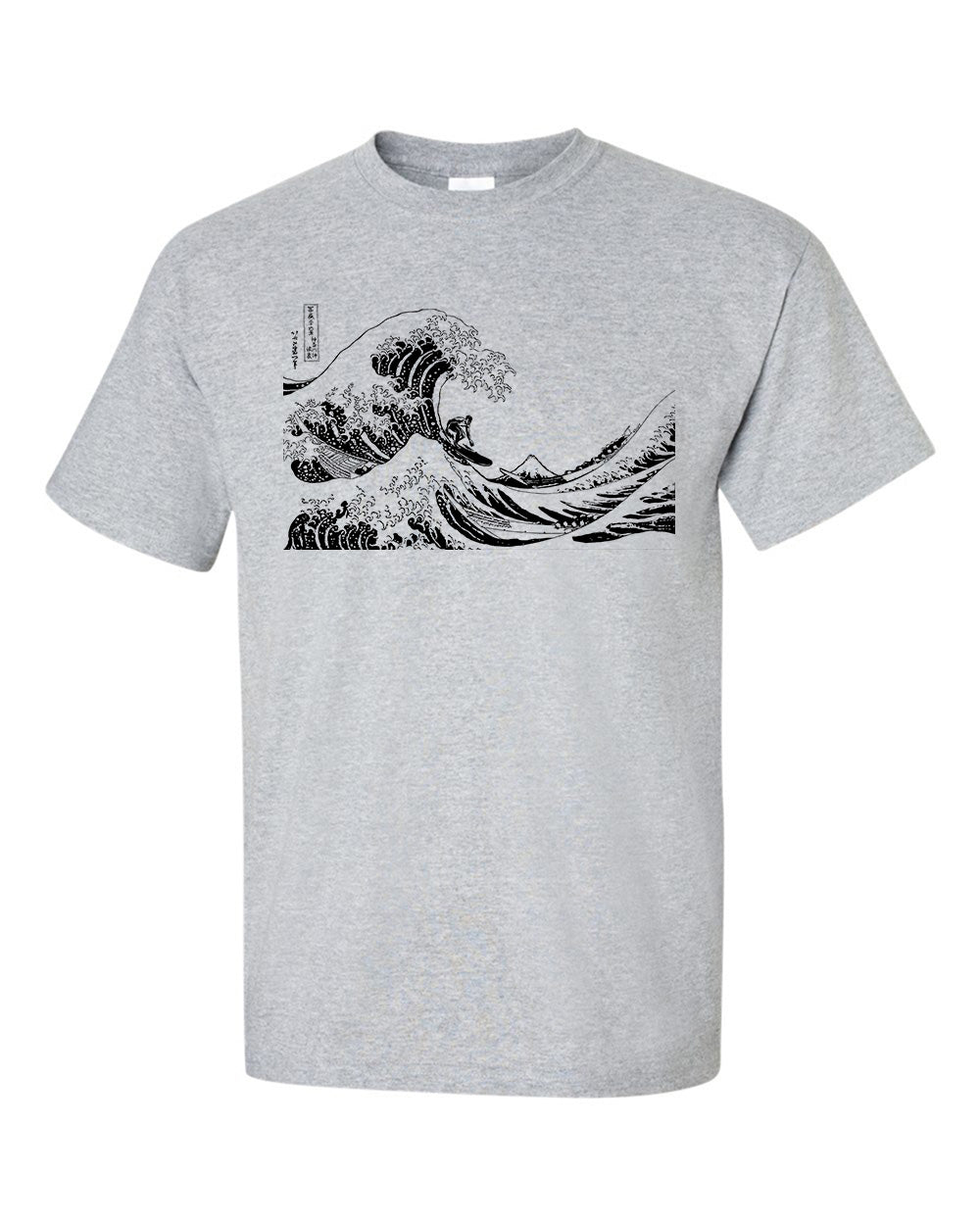 Surfing The Great Wave off Kanagawa Mono Hokusai Surfer T-Shirt